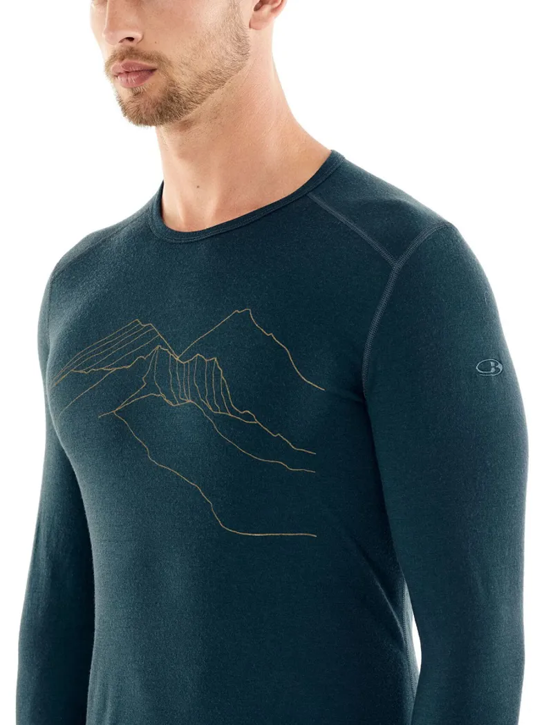 Icebreaker Mens 200 Oasis LS Crewe The Higher We Go Nightfall-5